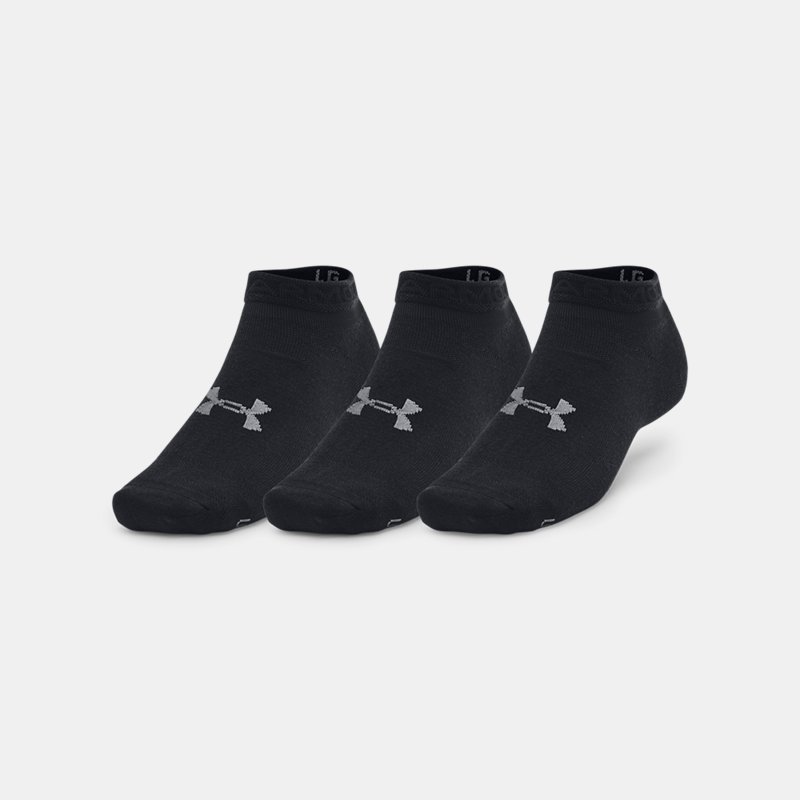 Unisex sokken Under Armour Essential Low – 3 paar Zwart / Zwart / Castlerock XL